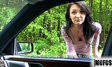 Belle Claire, Stranded Teen With Natural Tits, Gets Cumshot