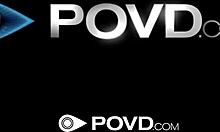 Pretty brunette watches herself get fucked pov in the mirror