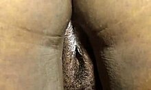 Shaved pussy gets muff diving and anal with big black cock