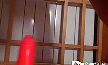 I'm a horny chick riding my sex toy passionately