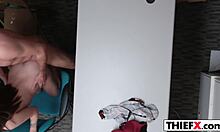 pervert police officer fucks teen burglar in garage