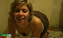 Fully Naked Skank Drinks Coffee While Sucking Cock