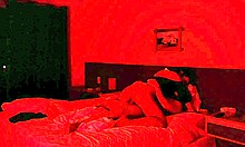 While watching a horror movie, the teen engages in sex with cum in mouth using toys