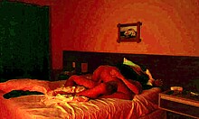 While watching a horror movie, the teen engages in sex with cum in mouth using toys