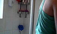 Close-up view of amateur's stunning breasts on hidden cam.