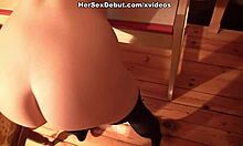 Redheaded teen in pantyhose gets intense anal pleasure