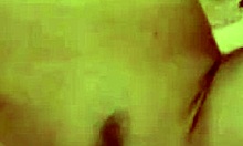 Fat blondie pinches big tits before blowjob.