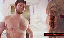 Tiny petite teen gets her tight horny pussy fucked by stepfather