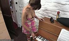 really busty babe flashes boobs during chores 😏