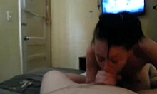 best girlfriend ever sucks bf's dick while he watches tv! so hot!