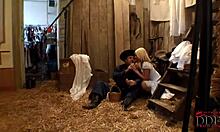 dirty blonde gets wild with fat cock at photoshoot session