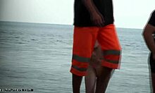 Nasty-Looking Skinny Amateur Shows Off Her Shaved Body On The Beach