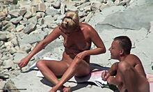 Blond-Haired Amateur Reveals Body On Nudist Beach
