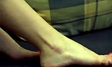 hot bitch fingering her shaved pussy covered in cum