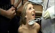 Drink my nasty cum, blonde, he commands.