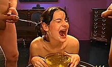 i'm a cheerful teen with ponytails getting soaked in piss