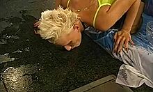 Crazy Bitch Masturbates While Drinking Piss from Bowl