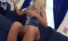 Desperate Blonde Seductively Undresses For Loaded Junk