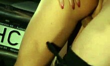 Blonde with perfect body gets deepthroat blowjob on car outdoors