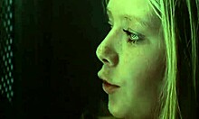 Hot brunette babe sits nude on boyfriend's lap