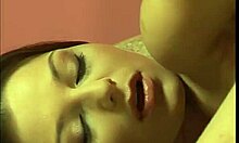 mind-blowing beauty is playing with her horny shaved pussy