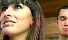 Deepthroat satisfaction an a hardcore brunette gets pierced nipples