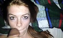 Redheaded girl gets face-fucked by her well-endowed black lover passionately