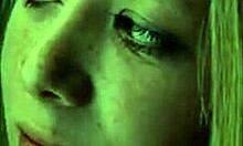 Hot brunette babe sits nude on boyfriend's lap