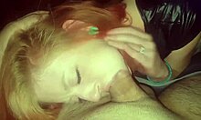 Facefucked red head gives a passionate blowjob