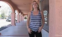 Wow, Check This BLOND BABE FLASHING Her Tits and Pussy to Seduce You!