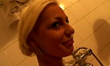 salacious blonde and horny brunette showering naked in the bathroom