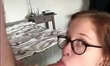 Hey, Amadani deepthroats that cock in glasses