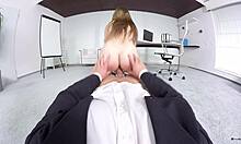 Pov cowgirl striptease with skinny blonde