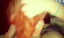 Redheaded cocksucker passionately deepthroats on cam