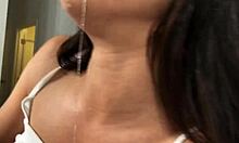 naughty teen girl gets into nasty perverted acts during sex with food