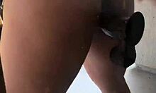 Crystina Rossi Poses in Lingerie, Fucking a Big Black Cock Toy Close-Up.