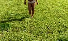 Look At Lingerie-Clad Crystina Rossi Shaking That Big Ass In Nature!