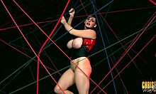 Christy Marks Strips Down and Masturbates Hard Surrounded by Tight Rope