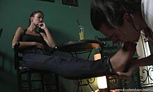 Does this tanned teen dominate with her feet on cam?