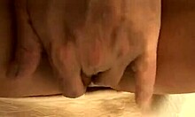 tanned blonde teen with grey eyes and big tits fingers her tight hole before getting viciously boned in doggystyle