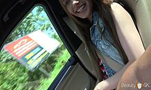 yo, check this fun teen gf stripping down in my car!