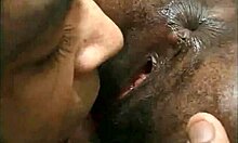 Explore this wild black couple's intense licking session