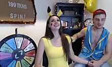 Teen 18+ in yellow onesie cosplay almost gets fucked 😏