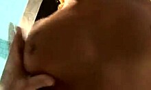 tanned blonde teen with grey eyes and big tits fingers her tight hole before getting viciously boned in doggystyle