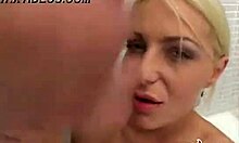 soapy blond girlfriend chats with bf in bathroom shower