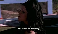 Sexy Brunette GF Strips Outdoors in Subtitled Porn