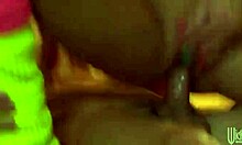 Extremely sexy brunette in legwarmers RIDING her boyfriend's COCK