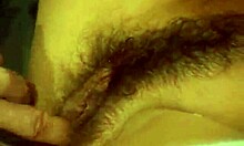 White Stockings Brunette Gets Fingered and Spooned on Big Bed