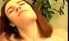 Auburn-haired teen rides and sucks gross old man's cock in bold spooning.