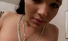 Ponytailed busty brunette getting FURIOUSLY FUCKED in POV